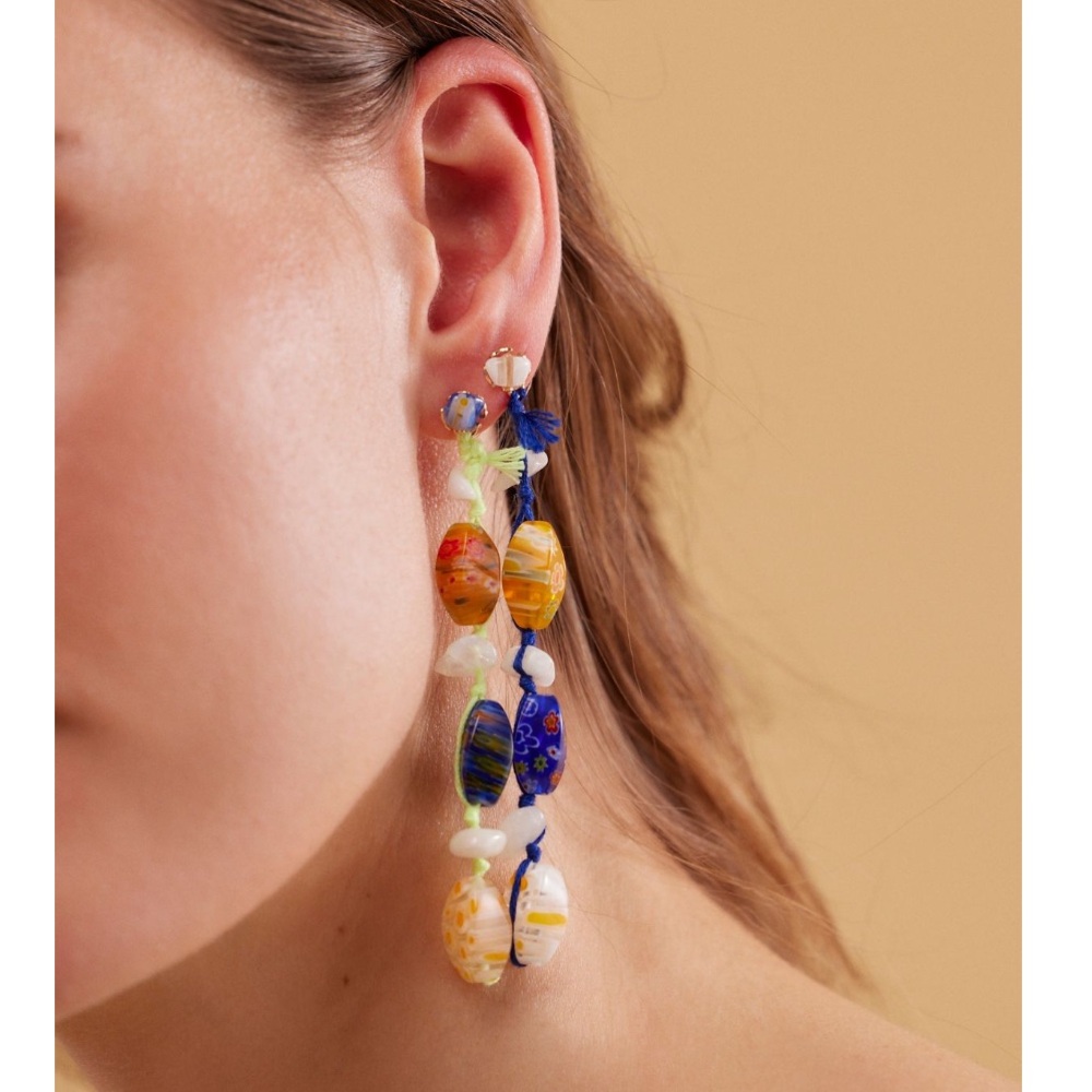 Free People Ariana Ost Voyage Dangle Earrings in Pop Neon NWT